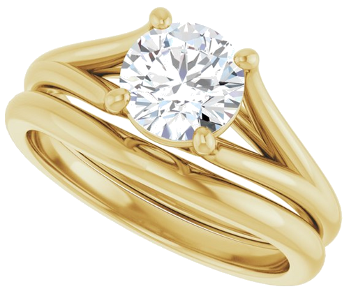 14K Yellow 6.5 mm Round Solitaire Engagement Ring Mounting (10)