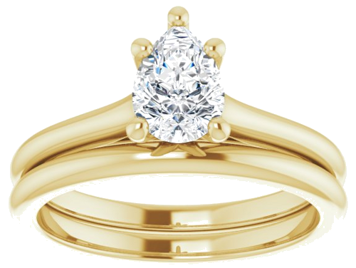 14K Yellow 7x5 mm Pear Solitaire Engagement Ring Mounting (8)