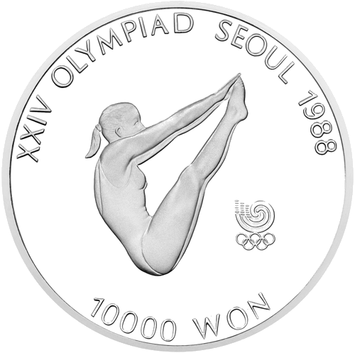 Сребърна монета 10 000 вона, Летни олимпийски игри Сеул 1988, Южна Корея (1)