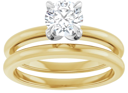 14K Yellow White 5.8 mm Round Solitaire Engagement Ring Mounting (8)