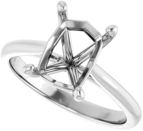 Sužadėtuvių Žiedas „Solitaire“ 950 Platinos Emerald 9mm x 7mm (5)