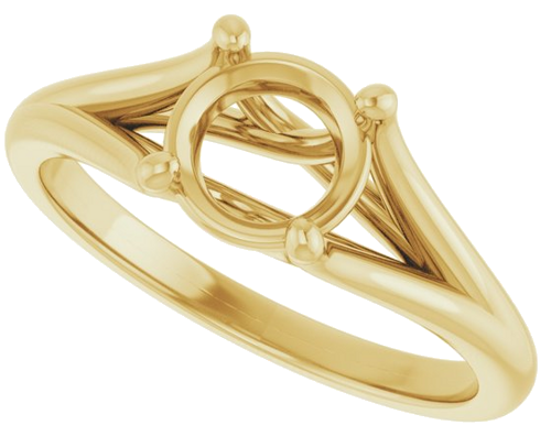 14K Yellow 6.5 mm Round Solitaire Engagement Ring Mounting (5)