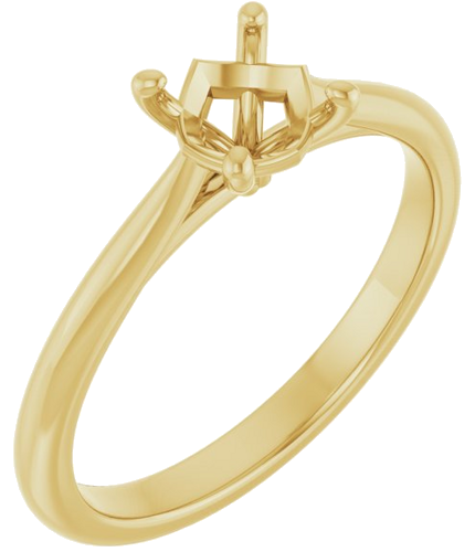 14K Yellow 5.8 mm Round Solitaire Engagement Ring Mounting (1)