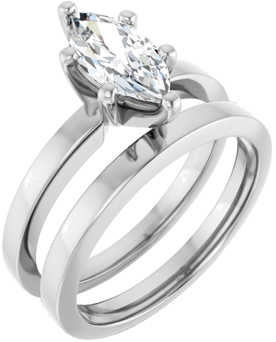 Sužadėtuvių Žiedas „Solitaire“ 417 Baltojo Aukso Marquise 10mm x 5mm (6)