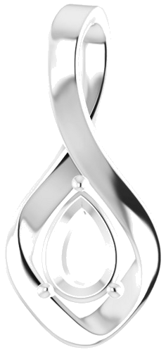 14K White  7x5 mm Pear Pendant Mounting (1)