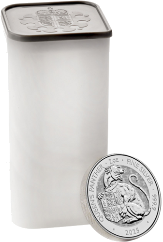 2025 Lielbritānija Karaliskie Tudor zvēri: Panther 2 oz sudraba monēta (5)