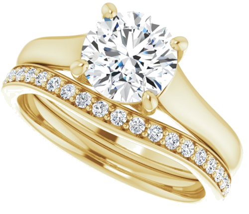 14K Yellow 7 mm Round Solitaire Engagement Ring Mounting (10)