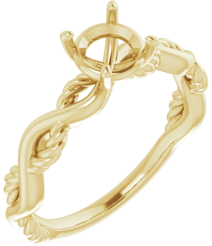 14K Yellow  6 mm Round Solitaire Engagement Ring Mounting (1)