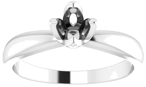 Sužadėtuvių Žiedas „Tulipset® Solitaire“ 585 Baltojo Aukso Round 4.8mm x 5.7mm (3)