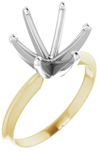 Sužadėtuvių Žiedas „Light Solitaire“ 585 Baltojo Ir Geltonojo Aukso Round 10.2mm x 10.6mm (1)