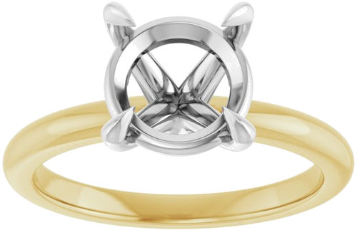 Sužadėtuvių Žiedas 585 Baltojo Ir Geltonojo Aukso Round 8.8mm (3)