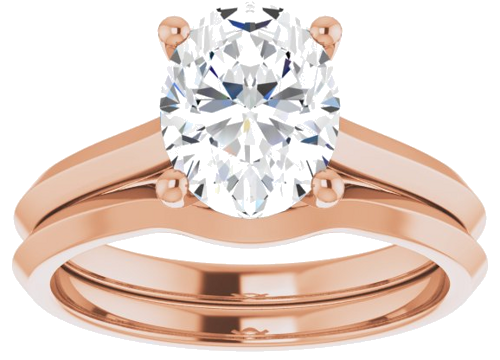 Sužadėtuvių Žiedas „Solitaire“ 585 Rožinis Aukso Oval 9mm x 7mm (8)