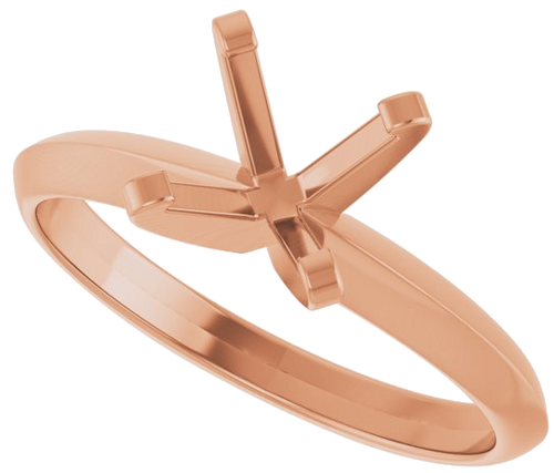 14K Rose 7 mm Round Solitaire Engagement Ring Mounting (5)