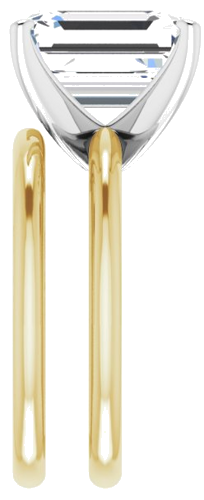 14K Yellow   White  11x9 mm Emerald Solitaire Engagement Ring Mounting (9)