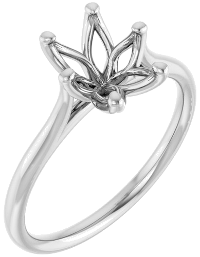 14K White 9x7 mm Oval Engagement Ring Mounting (1)