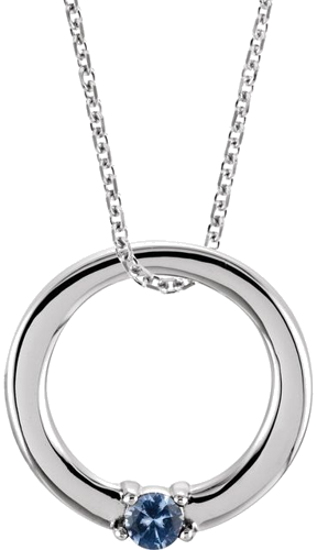 14K White 1-Stone Family Circle 16-18  Necklace Mounting (4)