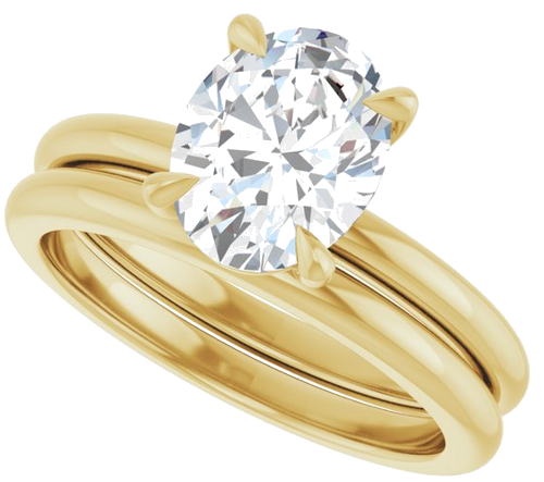 Sužadėtuvių Žiedas 417 Geltonojo Aukso Oval 9mm x 7mm (6)