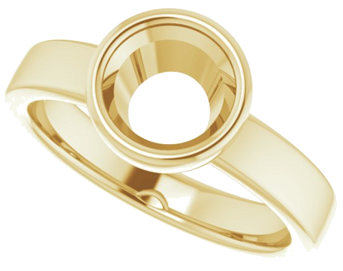 14K Yellow 7 mm Round Solitaire Engagement Ring Mounting (5)