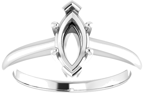 Sužadėtuvių Žiedas 585 Baltojo Aukso Marquise 9mm x 4.5mm (3)