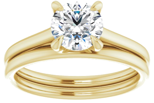 Sužadėtuvių Žiedas „Solitaire“ 585 Geltonojo Aukso Round 6.5mm (8)