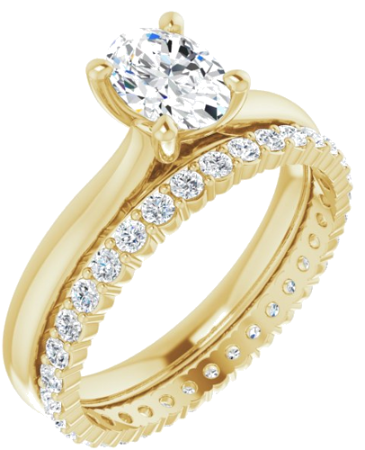 14K Yellow Oval 7x5 mm Solitaire Engagement Ring Mounting (6)