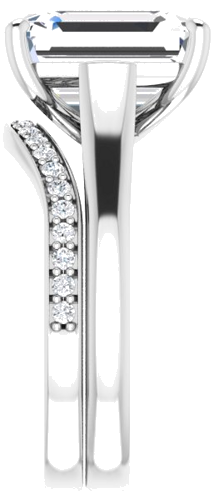 Sužadėtuvių Žiedas „Solitaire“ 585 Baltojo Aukso Emerald 11mm x 9mm (9)