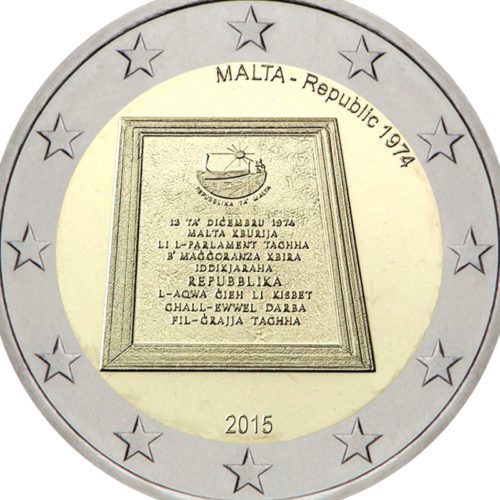 Монета от 2 евро на Република Малта, 2015 г. (2)