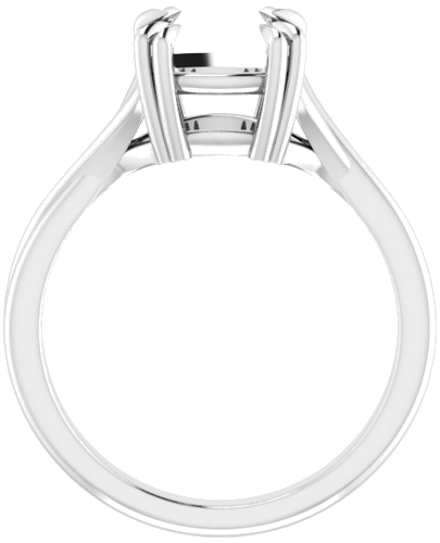 14K White 8 mm Cushion Solitaire Engagement Ring Mounting (2)