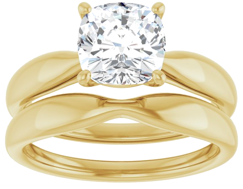 14K Yellow  7 mm Cushion Solitaire Engagement Ring Mounting (8)
