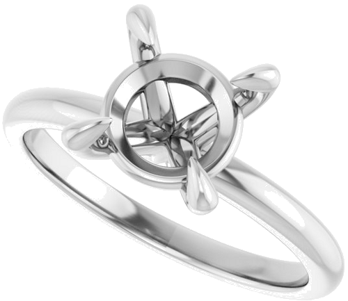 14K White  8.2 mm Round Solitaire Engagement Ring Mounting (5)
