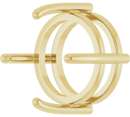 14K Yellow 10 mm Round Cabochon Pendant Mounting (2)