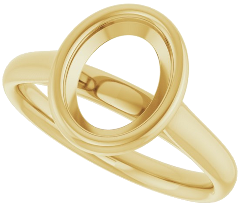 18K Yellow  9x7 mm Oval Solitaire Engagement Ring Mounting (5)