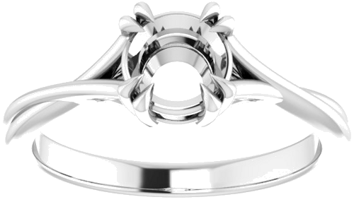 Sužadėtuvių Žiedas „Solitaire“ 585 Baltojo Aukso Round 6mm (3)