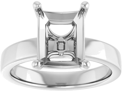 Sužadėtuvių Žiedas „Solitaire“ 14k white gold Emerald 10mm x 8mm (3)