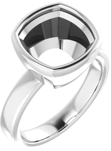 Sužadėtuvių Žiedas „Solitaire“ 585 Baltojo Aukso Cushion 10mm (1)