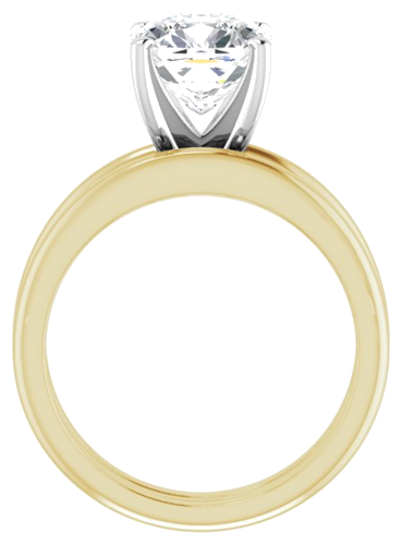 14K Yellow   White  8x8 mm Cushion Solitaire Engagement Ring Mounting (7)