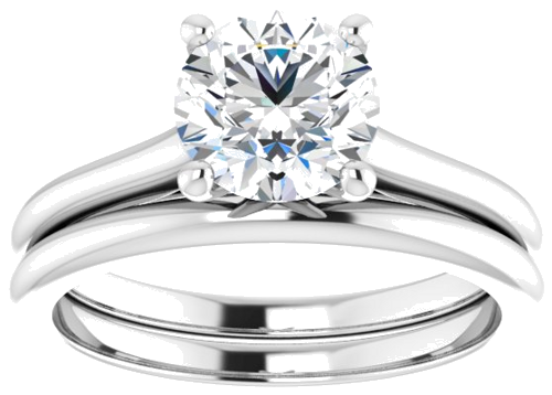 14K White 7 mm Round Solitaire Engagement Ring Mounting (8)