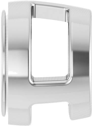 Pakabukas „Round Bezel-Set Slide“ 585 Baltojo Aukso Round 4.8mm (3)