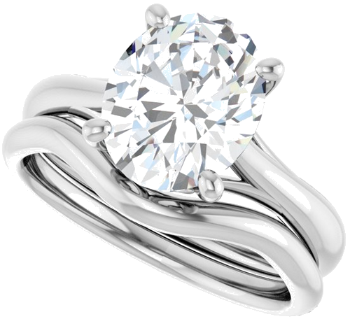 Sužadėtuvių Žiedas „Solitaire“ 950 Platinos Oval 10mm x 8mm (10)