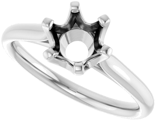 Sužadėtuvių Žiedas „Solitaire“ 585 Baltojo Aukso Round 6.5mm (5)