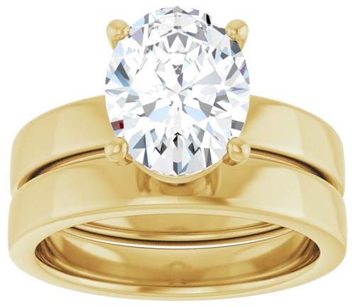 Sužadėtuvių Žiedas „Solitaire“ 585 Geltonojo Aukso Oval 10mm x 8mm (8)