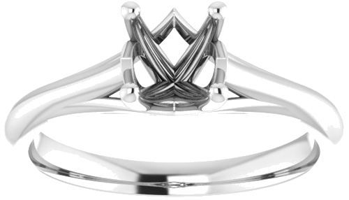 Sužadėtuvių Žiedas „Solitaire“ 585 Baltojo Aukso Round 6mm (3)