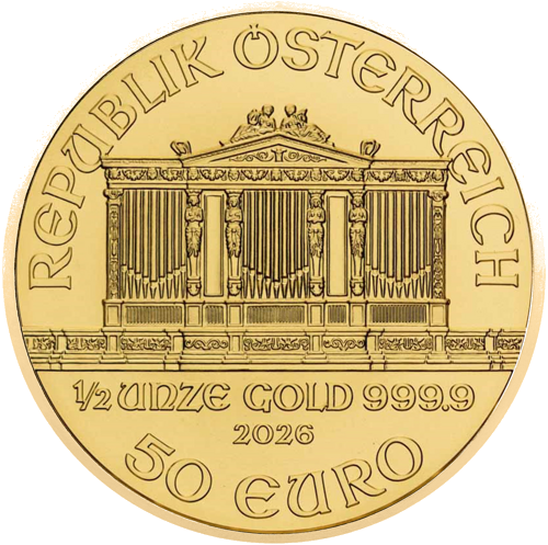 1/2 oz Austrian Philharmonic 2026 Gold Coin (2)