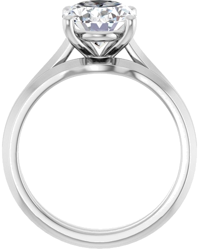 14K White 10x8 mm Oval Solitaire Engagement Ring Mounting (7)