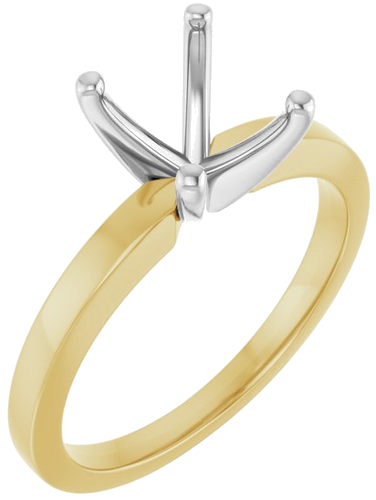 Sužadėtuvių Žiedas „Solitaire“ 585 Baltojo Ir Geltonojo Aukso Oval 9mm x 7mm (1)