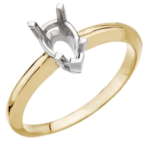 Sužadėtuvių Žiedas „Solitaire“ 14k yellow/white gold Pear 10mm x 7mm (1)