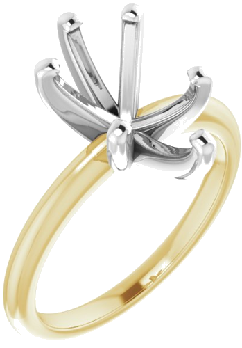 14K Yellow   White  12x8 mm Pear Solitaire Engagement Ring Mounting (1)