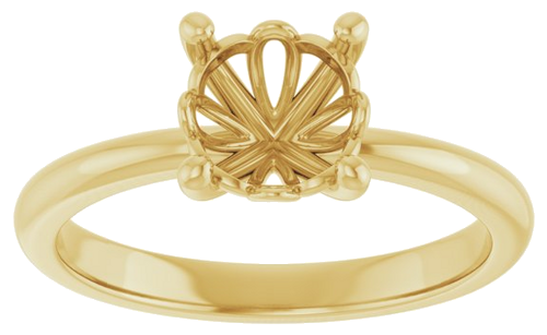 14K Yellow 7 mm Round Solitaire Engagement Ring Mounting (3)