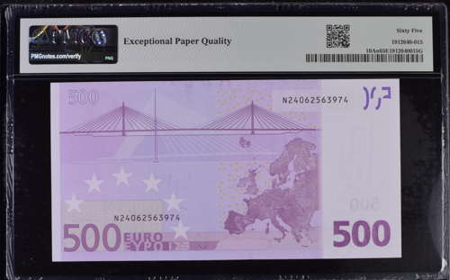 2002 500 eurų banknotas PMG GEM UNC 65 (3)