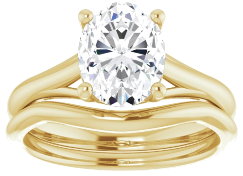 14K Yellow 9x7 mm Oval Solitaire Engagement Ring Mounting (8)